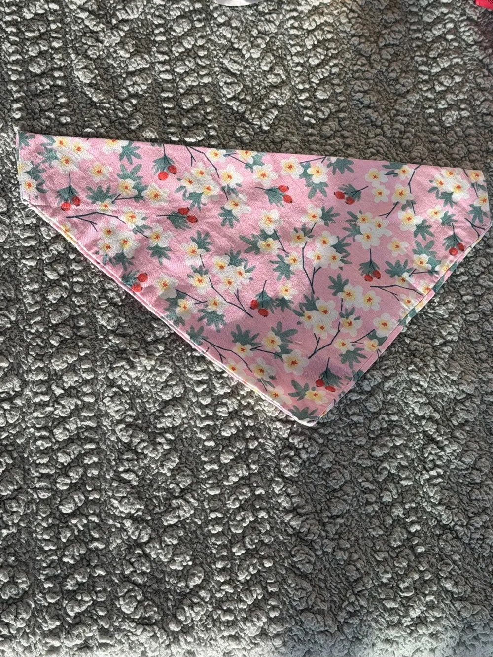 Pink Floral Baby Bandana Bib - Soft Flower Print